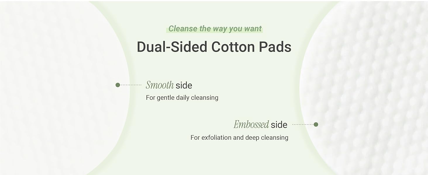 dual sided cotton pads smooth side embossed side