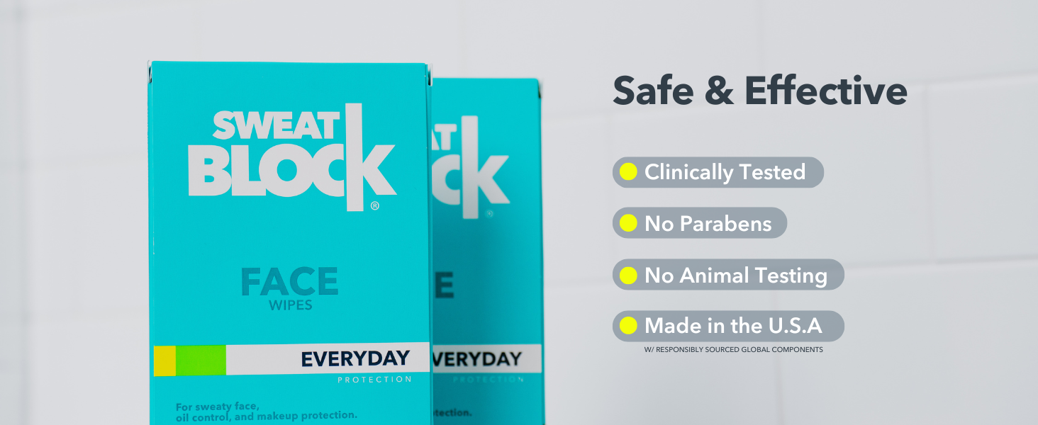 SweatBlock Face Wipes