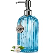 JASAI 18 Oz Turquoise Soap Dispenser with 304 Rust Proof Stainless Steel Pump, Refillable Hand So...