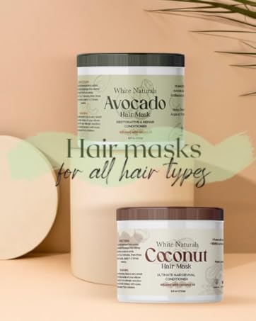 White naturals Hair Care mask argan growth strong curly conditioner frizzy dry damaged volume oily