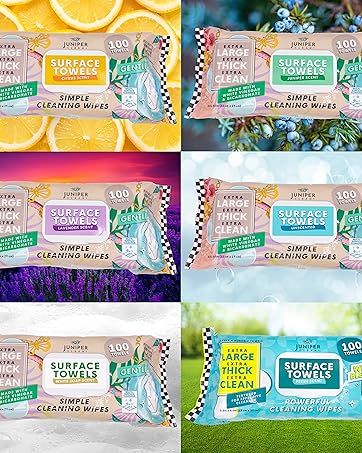 surface wipes thick and large diffrent scent bleach white soap lavender