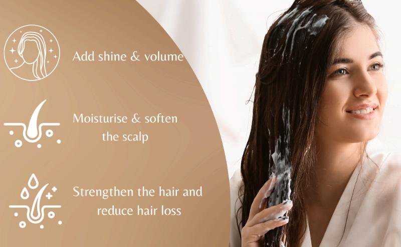 Coconut oil hair mask cream growth loss damaged dry full volume strengthen pure organic made in USA