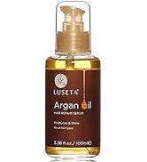 Luseta Argan Oil for Hair, 100% Pure Argan Oil Hair Serum for Frizzy Control Dry Damage Hair, Rep...