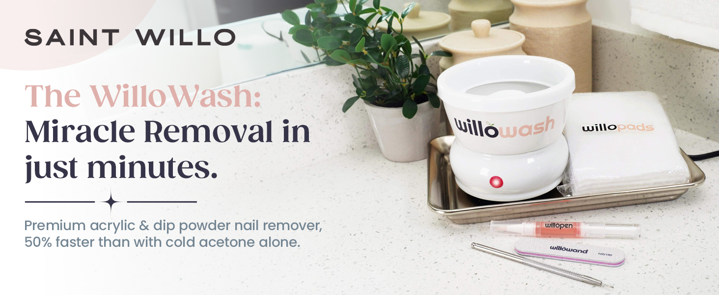 saint willo willowash nail soaking bowl acrylic remover soak off gel polish acetone acetona pura dip