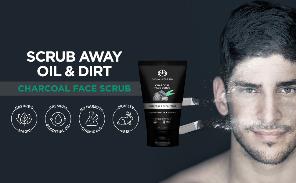 face scrub wash charcoal smooth removes dust dirt pollution