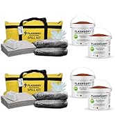 FlashDry Portable Complete Spill Kit - Yellow Duffle, Bag Tag, 15 Absorbent Pads, 2 3