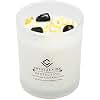 Crystal Vibe Protection Crystal Candle with Black Obsidian Crystals and Daisy Petals - Natural Soy Candles - Vanilla Scented Aromatherapy Candle Gifts for Christmas Birthdays