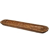 Decorative Wooden Dough Bowl Decor Approx 30 Inch, Hand Carved Rustic Wood Long Dough Bowl, Large...