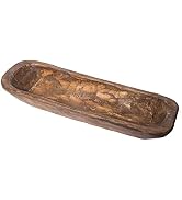 Decorative Wooden Dough Bowl Decor Approx 20 Inch, Wood Long Dough Bowl, Large Wooden Dough Bowl,...