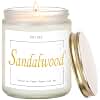 Putart Sandalwood Scented Candles for Home, Natural Soy Wax Aromatherapy Santal Candle Gifts for Women & Men, Handmade Highly Scented & Long Lasting Non Toxic Jar Candle for Stress Relief (9oz