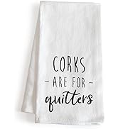 MAINEVENT Corks Are For Quitters 18x24 Inch White Cotton Hand Towel