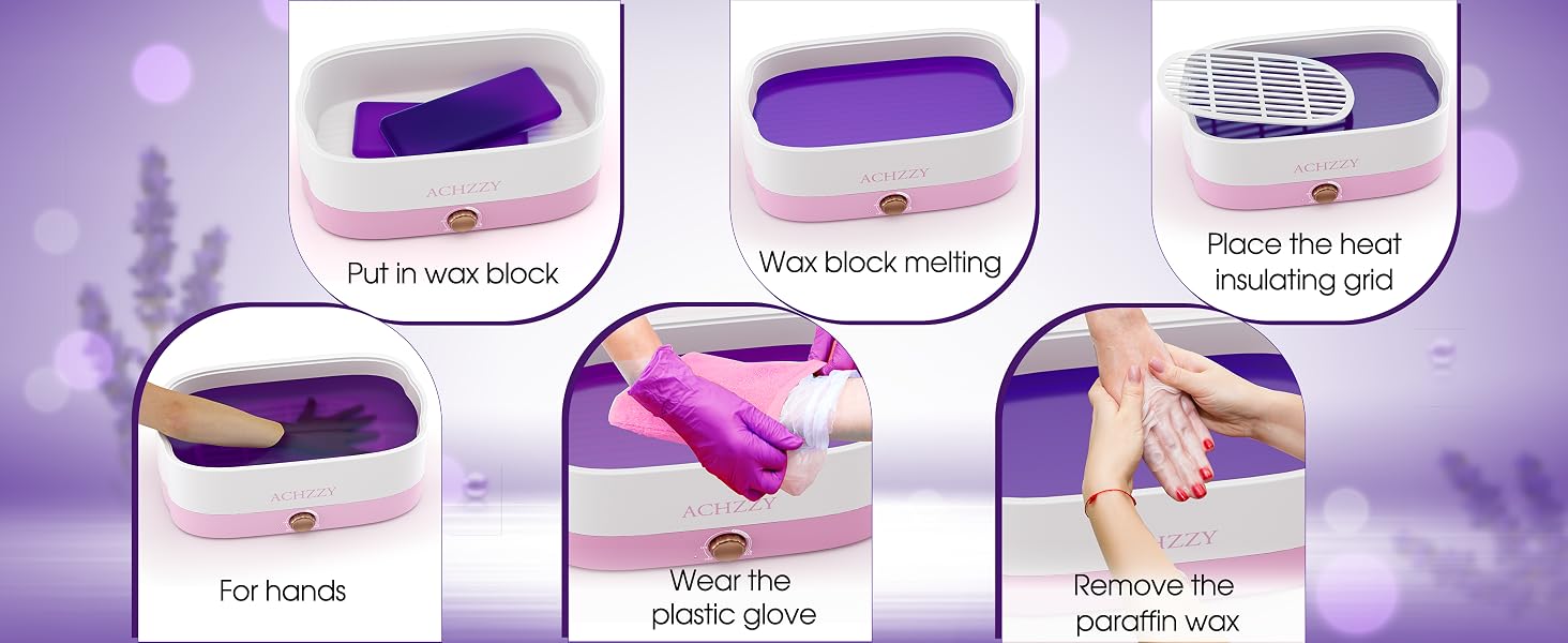 Achzzy Natural Paraffin Wax Refills 6 Pack Paraffin Blocks of Lavender Scent for Paraffin Wax7