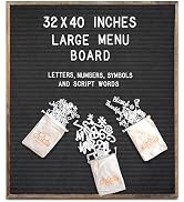 Black Felt Menu Letter Board Brown Frame 32x40 Inch, Letter Board Menu, Menu Board with Letters, ...
