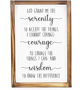 Serenity Prayer Sign 11x16 In - Farmhouse Christian Wall Art, Vintage Serenity Prayer Wall Art, G...