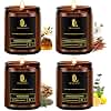 Scented Candles Set, Soy Candles for Home Scented, 4 Pack 28oz Candle Gifts for Men Women, Scents of Magnolia & Sandalwood/Moroccan Amber/Lemon Eucalyptus/Vintage Oak