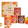 Fall Candles – 36oz (4×9oz) Soy Candles Gift Set with Autumn Scents: Pumpkin Spice, Cinnamon Clove, Apple Pie, Hello Fall – Gifts for Women & Men, Autumn Home Decor