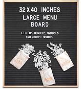 Letter Menu Board Felt 32x40 Inch, Letter Board Menu, Menu Board with Letters, Executive Letter B...