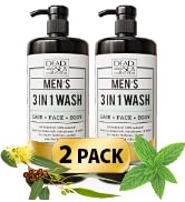 Dead Sea Collection Men’s Body Wash - Pack of 2 (67.6 Fl. Oz) - Eucalyptus & Mint 3 in 1 Body Was...