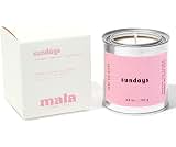 MALA Sundays Apricot Sandalwood & Lavender Candle for Home – Vegan Soy Aromatherapy – 45-Hour Clean Burn – Organic Non Toxic Candles – Calm Room Decor – 6.8 oz