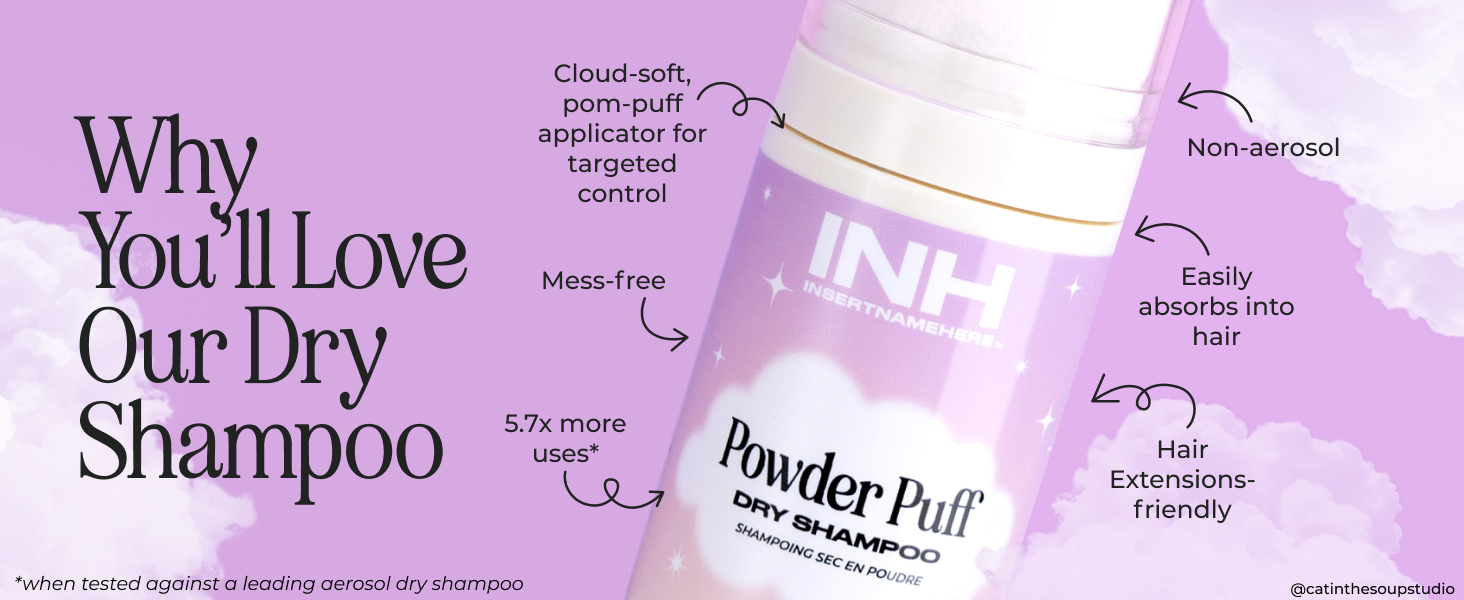 non aerosol dry shampoo powder hair puff powdered oily greasy natural volumizing texture travel 