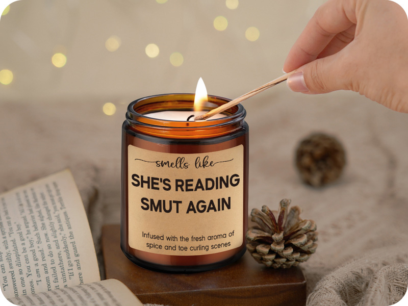 dark romance gifts for women, bookish gifts, candle for book lovers, bookworm gifts, reading candle
