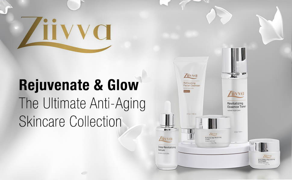 Facial Cleanser, Essence Toner, Deep Revitalizing Serum, Radiance Age-Reversing Cream