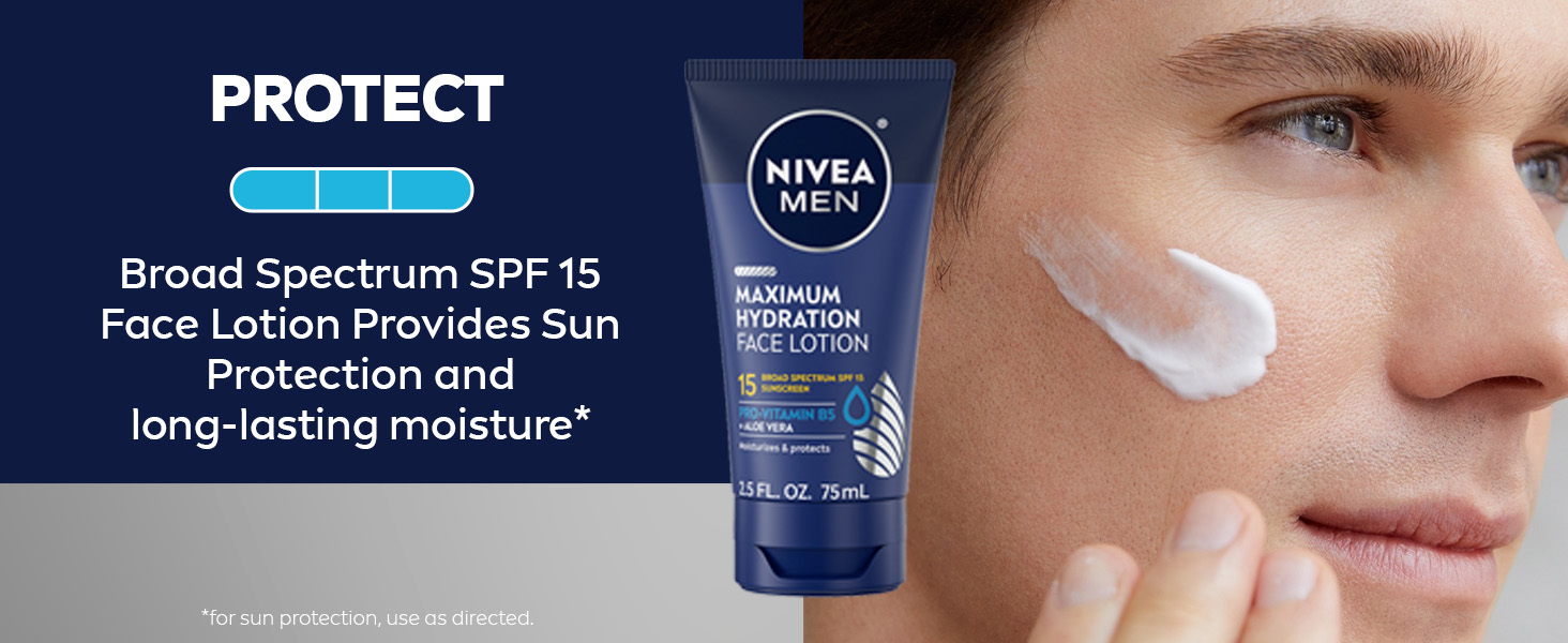 Protect: SPF 15 Face Lotion provides sun protection and long-lasting moisture