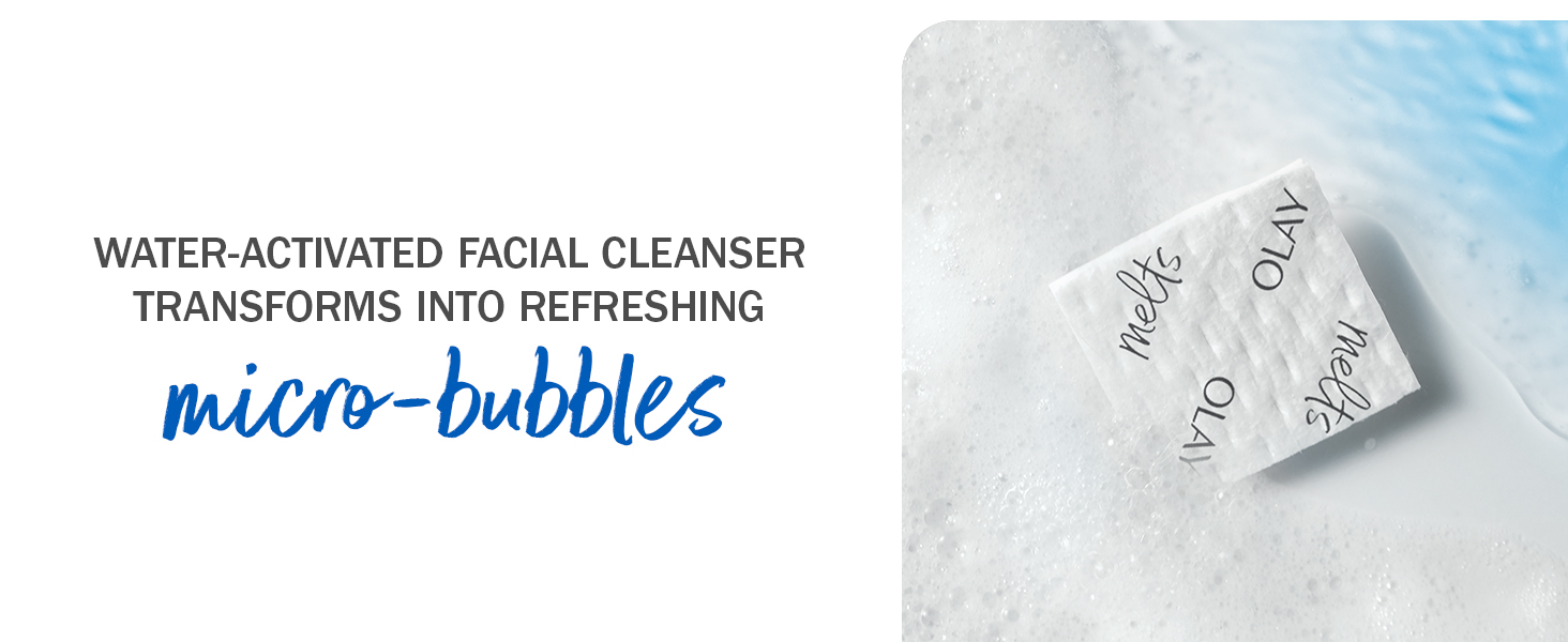 Water-activated facial cleanser transforms into refreshing micro bubbles