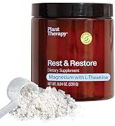 Plant Therapy Unflavored Magnesium Glycinate Powder Manufactured in USA with L-Theanine Rest & Re...