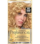 L'Oreal Paris Superior Preference Fade-Defying + Shine Permanent Hair Color, 8G Golden Blonde, Pa...