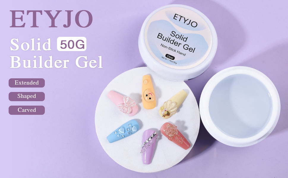 Clear Solid Builder Gel for Nails Non-Stick Hand Nail Extension Gel 3d nail gel