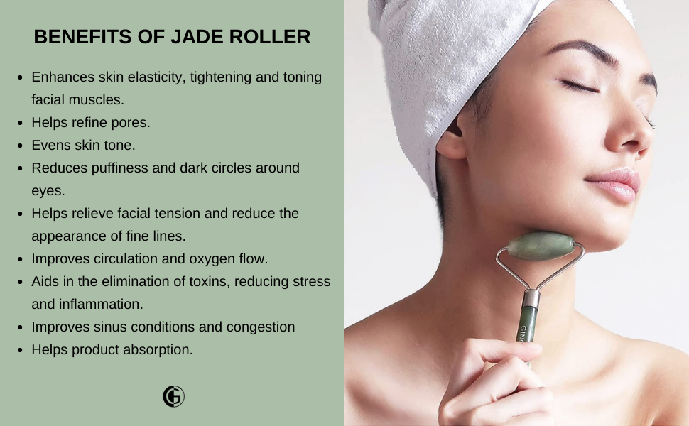 GingerChi Jade Roller for Skin Care Face Sculpting Tool Jawline Shaper Gua Sha Facial Tools