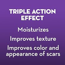 Triple-action scar care: moisturizes, improves texture & color; burn scar removal cream