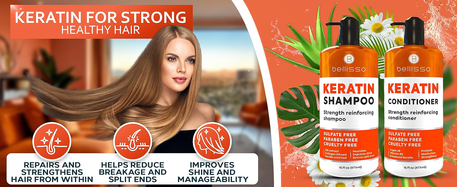 shampoo and conditioner set sulfate free keratin