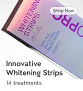 InoPro Teeth Whitening Strips 14 Treatments Kit - Teeth Whitener, Peroxide Free, Enamel Safe Gree...