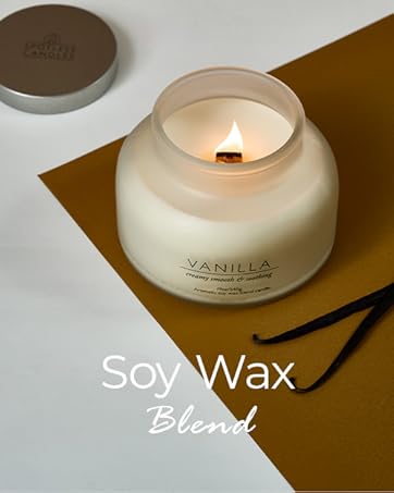 Luxury vanilla soy wax candle 19oz.