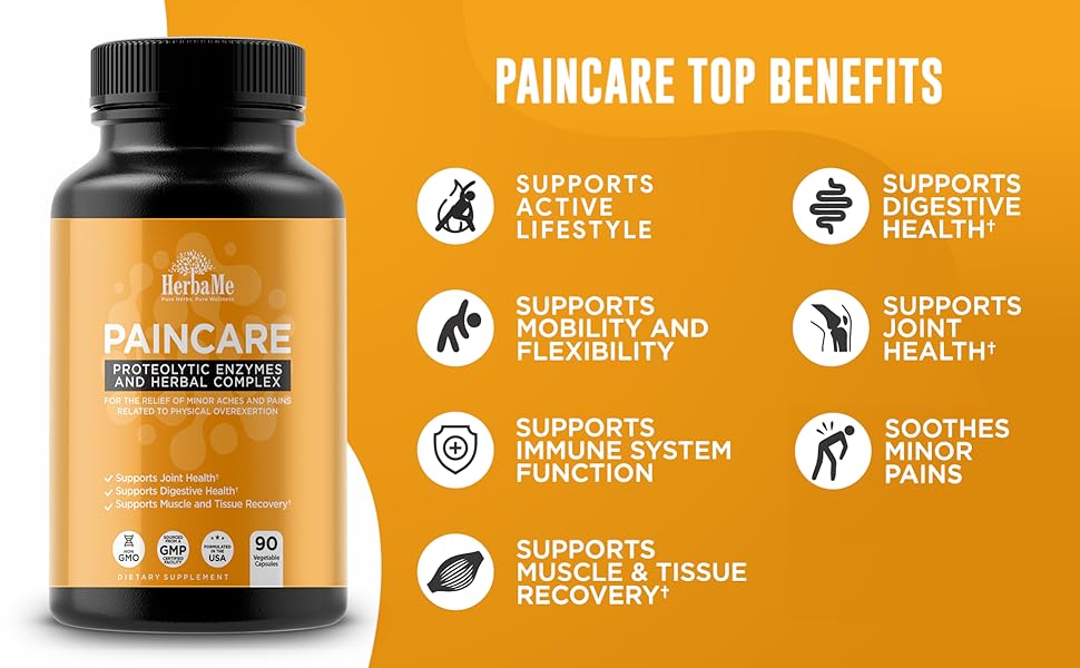 HerbaMe Super Enzymes Supplement Supports Active Lifestyle Mobility Flexibility and Joint Health
