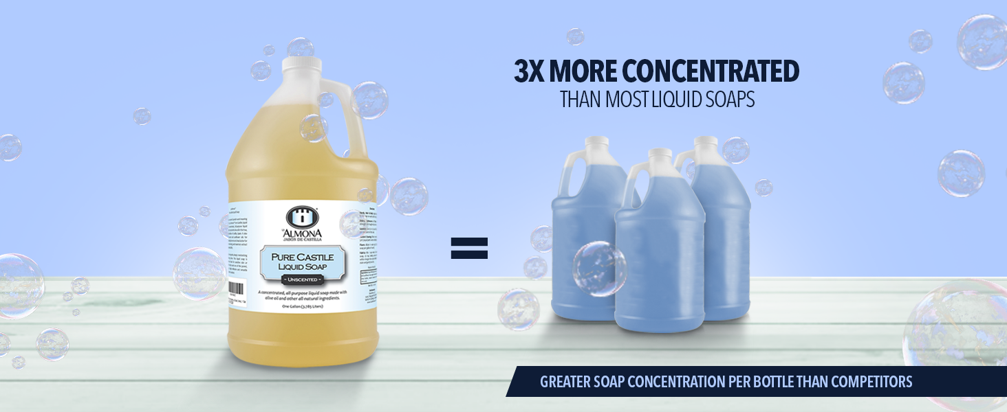 Castile soap more concentrated