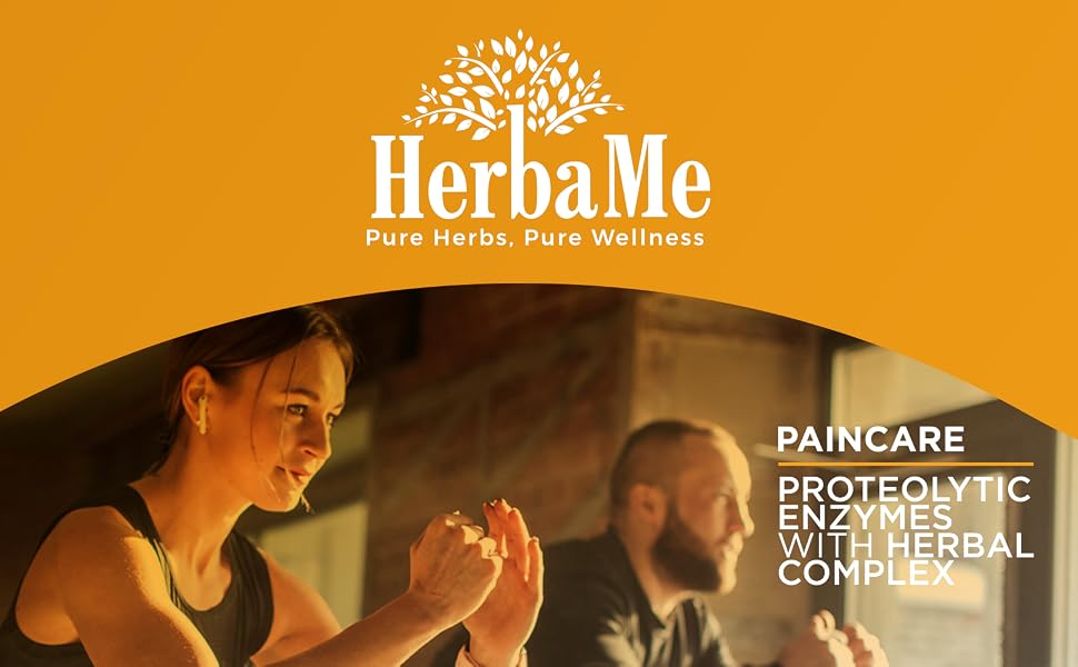 HerbaMe Proteolytic Enzymes Supplement with Herbal Complex Supports Joint and Tendon Health