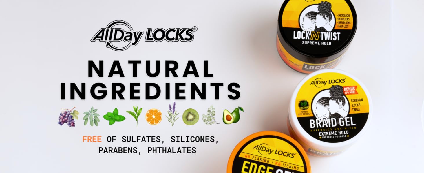 allday locks natural ingredients gel collection