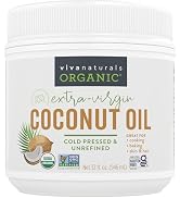 Viva Naturals Organic Coconut Oil - Unrefined and Cold-Pressed, Natural Hair Oil, Skin Oil and Co...