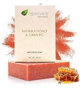 Turmeric & Manuka Honey Soap Bar for Body & Face, Natural Turmeric Soap for Dark Spots, Made In U...