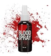 Fake Blood Splatter Spray Makeup, Halloween Vampire Drip Effect Blood Washable for Face, Body & C...