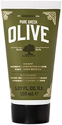 KORRES Olive Smart Micro-Resurfacing Scrub, Waterless Exfoliating Face Scrub & Body Polish, Natural Buffers for Skin Care, Smoothing Texture, Vegan Skincare Beauty Gifts for Women & Men, 5.07 Fl Oz
