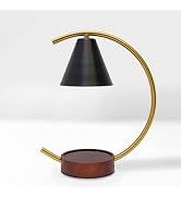 SpaRoom Candle Lamp Warmer with Adjustable Lighting and Heat, Bronze Moon Shape and Black Metal S...