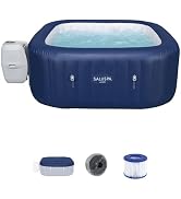 Bestway SaluSpa Hawaii AirJet 4 to 6 Person Inflatable Hot Tub Square Portable Outdoor Spa with 1...
