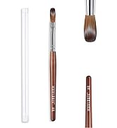 MODELONES Acrylic Nail Brush 100% Pure Kolinsky Hair Bristles Oval Crimped Shaped Sturdy Wooden H...