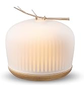 mimicat 230ml Frosted Glass Essential Oil Diffuser Solid Wood Base Cool Ultrasonic Mist with Wate...