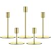 smtyle Gold Candlestick Candle Holders Set of 5 for Tapered Candles Ideal for Wedding Festive Event Decor