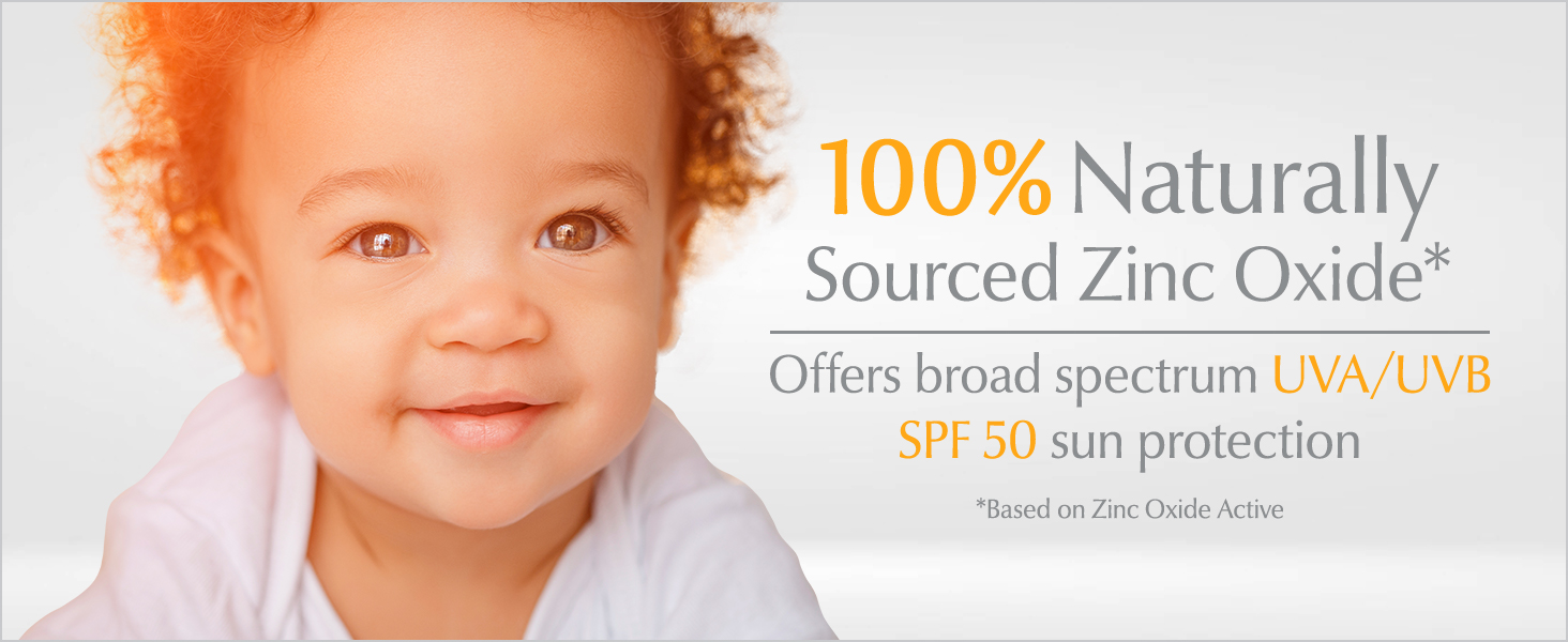 Eucerin Sun Sensitive Baby Mineral SPF 50 Lotion is 100% Naturally Sourced Zinc Oxide